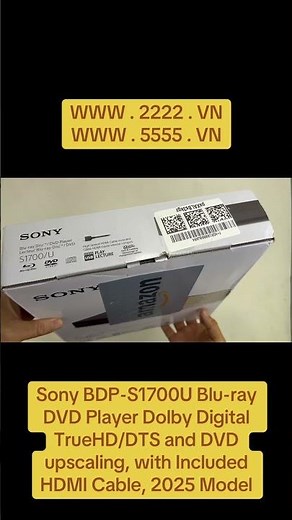 Sony BDP-S1700U Blu-ray DVD Player Dolby Digital HD/DTS and DVD upscaling,with Included HDMI Cable