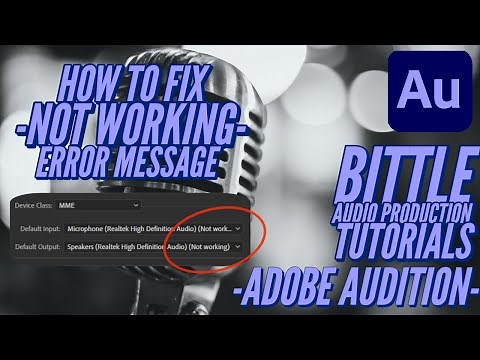 Adobe Audition error message NOT WORKING! How to fix it in 5 seconds!!!