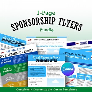 Sponsorship Flyer | Canva Template for Chambers of Commerce - Etsy