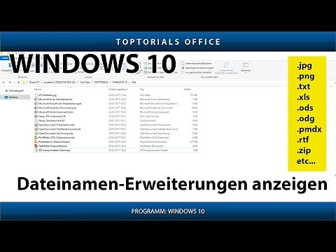 Dateinamenerweiterung Suffix anzeigen (Windows 10 / Datei Explorer)