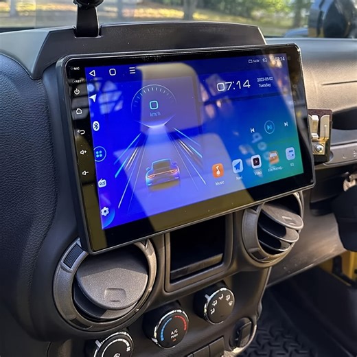 Android 15 Universal 10.1in Car Stereo Radio 4G 64G for Jeep Wrangler JK 2007-2010 Headunit with Camera Microphone with GPS, FM, WiFi, Mirror Link, Steering Wheel Control Easy to Install