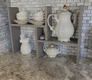 White Kitchen Corner Shelf: L-shaped Farmhouse Organizer - Etsy