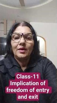 class-11 | micro Economics | unit-3 | perfect competition | implication of freedom of entry & exit