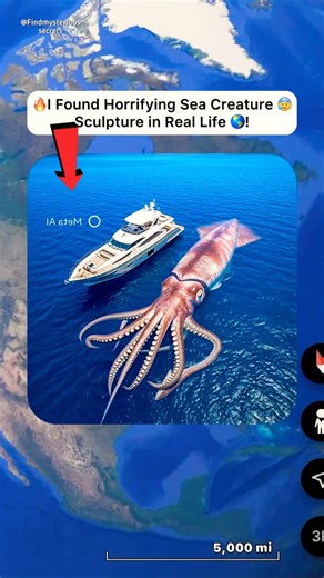 🔥I Found The Horrifying Sea Creature On Google Earth 🌍! #shorts #findmysterioussecrets #earth