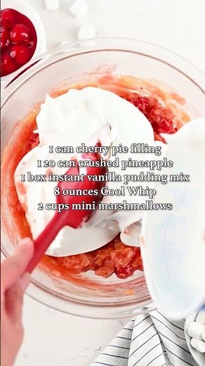 This Cherry Fluff Takes 5 Minutes to Make 🍒 LINK IN DESCRIPTION #recipes #shorts
