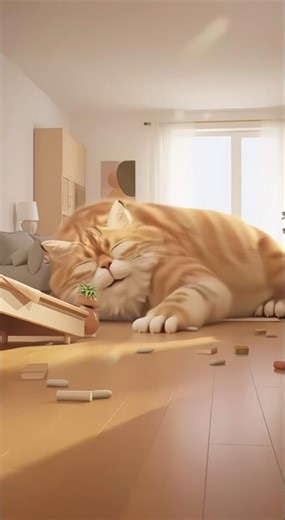 Giant Cat Rampage: Chaos Inside the House!