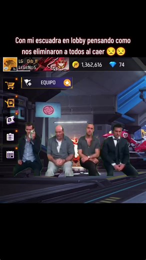 Con mi escuadra en el lobby pensando en como nos eliminaron a todos al caer #freefirelatam #garenafreefire #Freefire #freefire #miniinfluencer