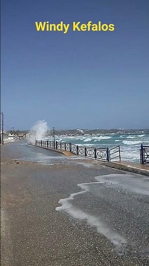 Kefalos Waterfront During Strong Southerly Winds