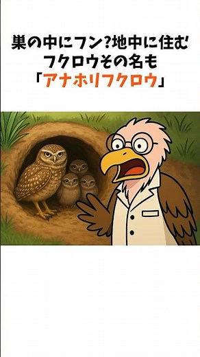 巣の中にフン!? 地中に住むフクロウその名も「アナホリフクロウ」【鳥類なめんなよ】 #鳥類なめんなよ #鳥雑学 #野鳥観察