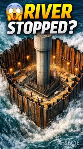 Nadi Ke Beech Sookhi Zameen?! Cofferdam Explained 🤯 #facts #interestingfacts #bridge #shorts