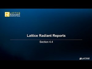 Radiant Video Series 4.4: Design & Timing Reports