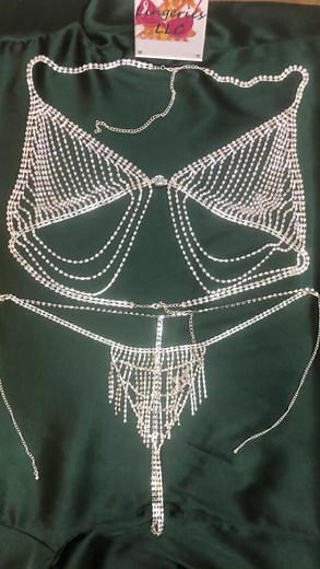✨✨Rhinestone body chain bra set🔥🔥 #lingerie #rhinestone #rhinestones #lingerierhinestone #rhinestonelingerie #bodychain #bodychains #rhinestonebodychain