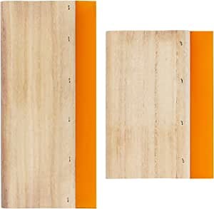 DELIOU 2 Different Sizes Silk Screen Printing Squeegee 5.9 and 9.4 inch, 75 Durometer Wood Ink Squeegee (Scraper) for Screen Printing