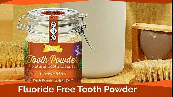 The Dirt - Remineralizing Tooth Powder, Natural Fluoride-Free Teeth Whitening Powder with Hydroxyapatite, Flouride & Gluten Free, Organic Vegan (Sweet Cinnamon, 51g: 6 Month Supply)