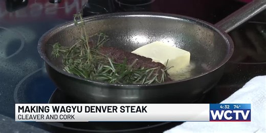 Making Wagyu Denver steak ahead of Cleaver and Cork