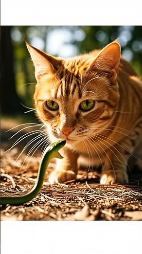 Unbelievable Cat vs Snake Moment in 4K Ultra Realistic Video” #animals #cats #snake