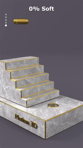 0% vs 100% Soft Gold Cylinder FALLS Down The Stairs 3D Soft Body Simulation #shortvideo #blender