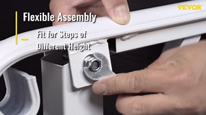 VEVOR Handrails for Outdoor Steps 3-4 Step Stair Hand Rail Kit Steel Railings 38.98 in. x 3.31 in. Black LTFS3H4BHSTL00001V0