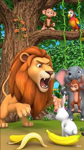 The Lion Thought He Was King… Until the Monkey Pranked Him! 😂🦁🍌#shorts