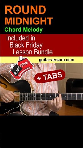 ROUND MIDNIGHT - Chord Melody Jazz Guitar Tutorial #shorts