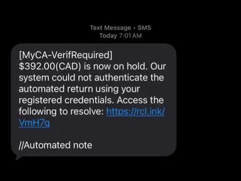 ⚠️ Canada Scam Alert: Fake CRA Text Message About $392 Hold | Don’t Click This Link!