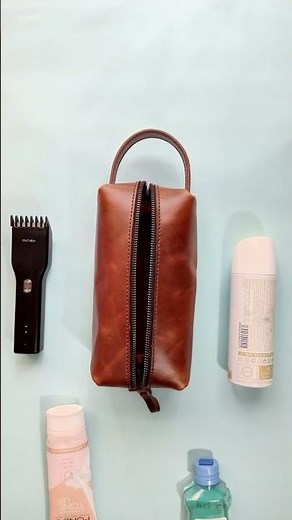 Handmade Leather Toiletry Bag | Dopp Kit Bag