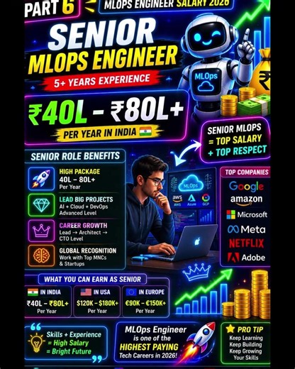 💰 MLOps Engineer Salary in 2026 | Fresher to Senior Salary Breakdown 🚀