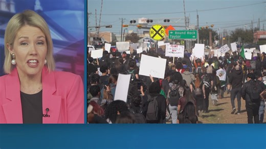 ICE walkouts continue at Texas school amid a warning from the TEA