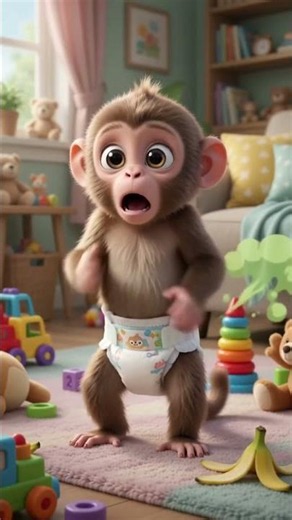 Monkey Fart comedy #cartoon #animals #kids #kidsvideo #cute