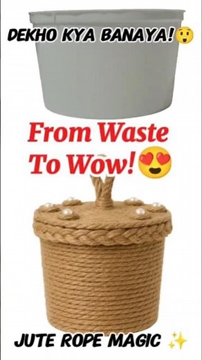 Jute Rope Magic ✨ Plastic Container Makeover | DIY Jute Storage Box | Craft idea