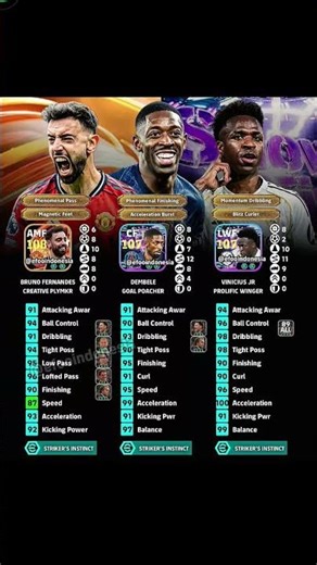 Bruno Fernandes 107🔥 Dembele 107😱 Vinicius junior 107⚡custom training guide e football 2026#shorts