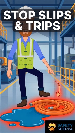 Stop Slips and Trips #safetytraining #workplacesafety #construction #manufacturing