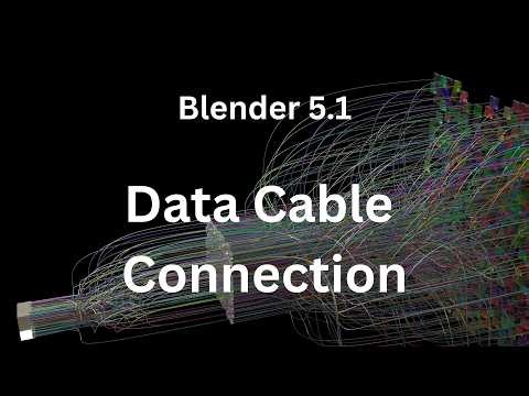 Blender 5.1 Make a data cable connection effect using geometry nodes