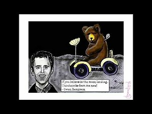 Political Cartoon moon landing. Owen Benjamin