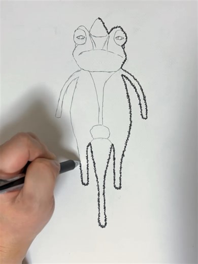 Line Art Chameleon: Ink Drawing in Minimal Style