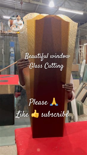Brown ￼window Arch Glass cutting ￼ #cutglass #glasscutting #art #glassart #cuttingskills #skills
