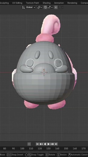 making happiny #3d #blender #fanart #pokemon