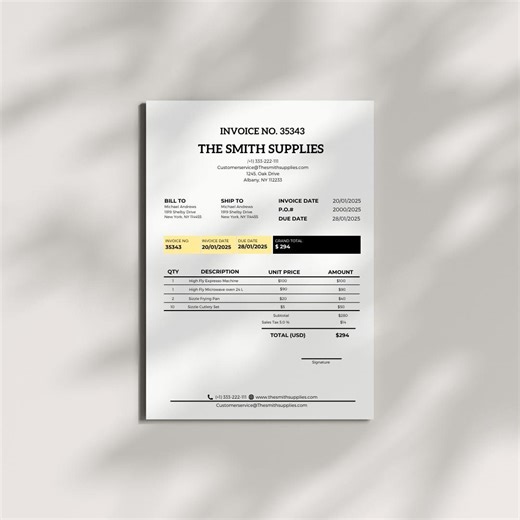 Editable Invoice Template | Minimalist Business Form (canva, Instant Download) - Etsy Canada