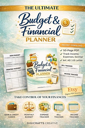 Ultimate Budget & Financial Planner | Printable PDF to Track Expenses, Income, Savings|money Management Planner |planner |instant Download | - Etsy