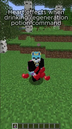 Heart particles after drinking regeneration potion #minecraft #minecraftshorts #minecraftcommands