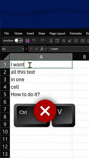 Copy paste multiple cells into one cell in Excel