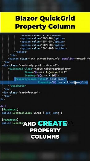 Quick Grid Property Columns - #blazor #dotnetcore