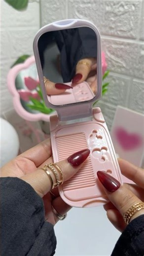 Cute Pocket Mirror With Comb🪞✨#ytshorts #shorts #meesho #mirror #unboxing #girl #gift#pinterest