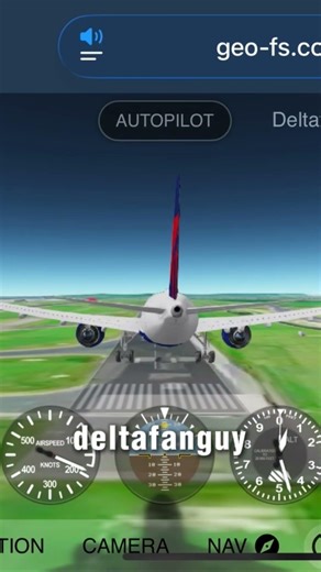 Doing a landing with delta airlines in geo-fs #aviation #fly #deltaairlines