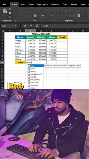Advance trick to doing sum..❤️🧌 #excel #techtech #computer #techlearn #technologyinschools 💀