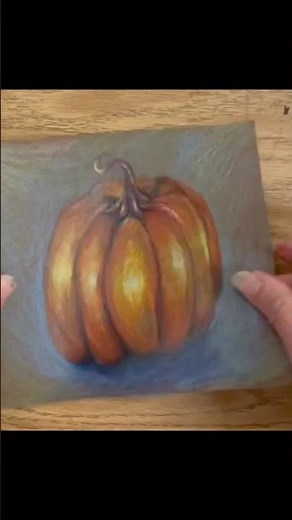 Colored Pencil Pumpkin Drawing Process