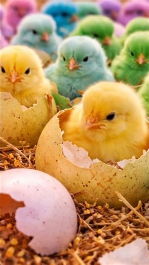 100 Colorful Chicks Hatching From Eggs 🥚🐥 | Satisfying Cute Animation