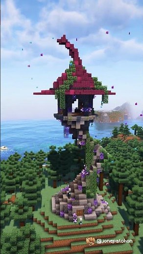 The Most Crooked Witch Tower in Minecraft! 🧙‍♀️🏰✨ #minecraft