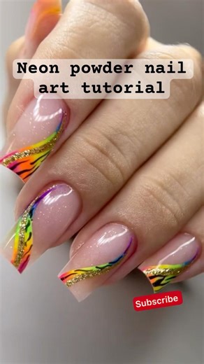 How to Use Neon Pigment Powder for Seamless Nail Gradients #pigmentsticks