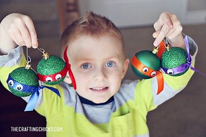 Calling all TMNT lovers! These are for you! http://thecraftingchicks.com/diy-ninja-turtle-ornaments/ | Crafting Chicks